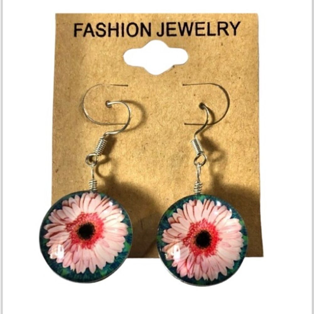 Fashion Jewelry Pale Pink Floral Earrings